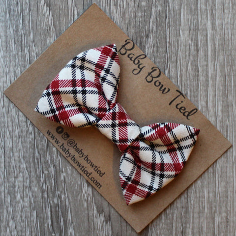 Red + Black Plaid Bow Tie