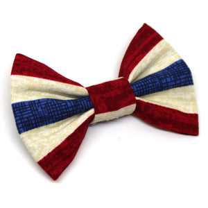 Red, White, and Blue Horizontal Striped Bow Tie