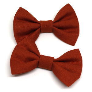 Red Fabric Pigtail Clips