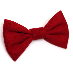 Red Faux Suede Bow Tie