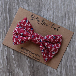 Red Patterned Bow Tie