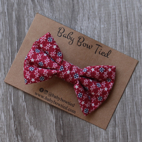 Red Patterned Bow Tie