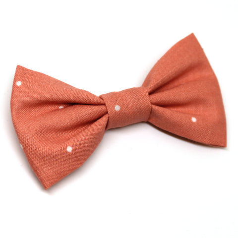 Salmon Polka Dot Bow Tie