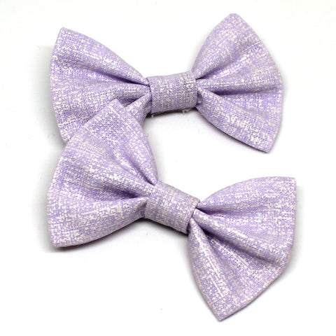 Shiny Purple Fabric Pigtail Clips
