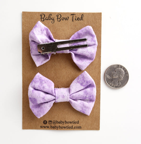 Sparkly Purple Fabric Pigtail Clips