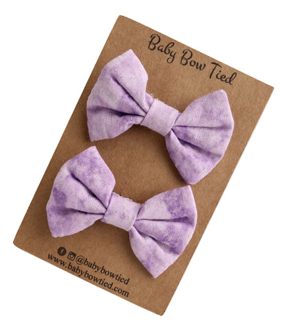 Sparkly Purple Fabric Pigtail Clips