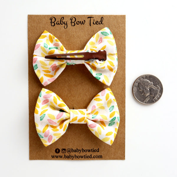 Spring Fabric Pigtail Clips
