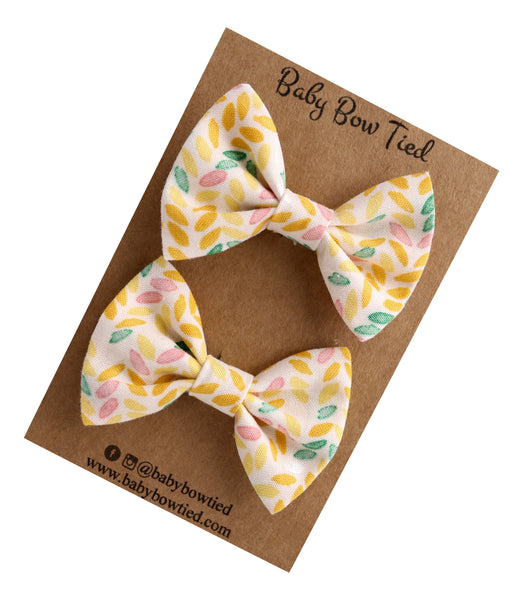 Spring Fabric Pigtail Clips