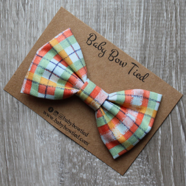 Spring Plaid Bow Tie