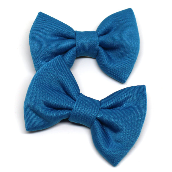 Turquoise Fabric Pigtail Clips