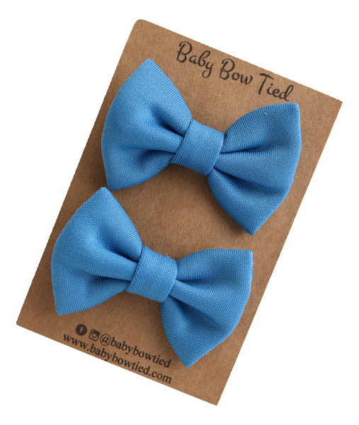 Turquoise Fabric Pigtail Clips