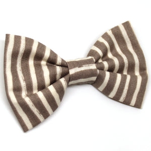 Grey Vertical Striped Bow Tie