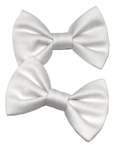 White Fabric Pigtail Clips