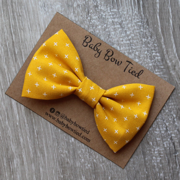 Yellow Checked Bow Tie