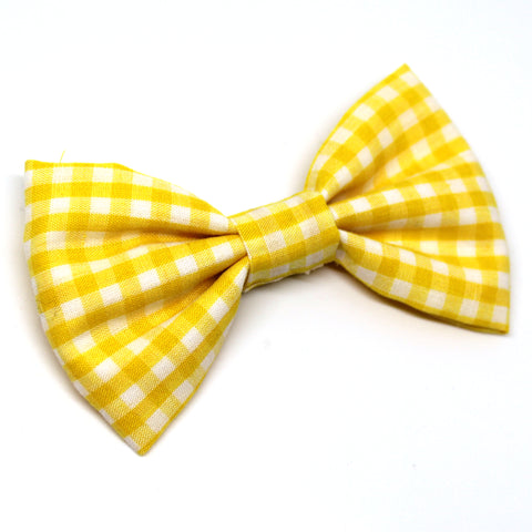 Yellow Gingham Bow Tie