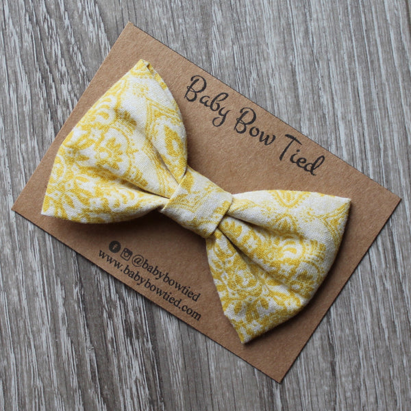 Yellow Paisley Bow Tie
