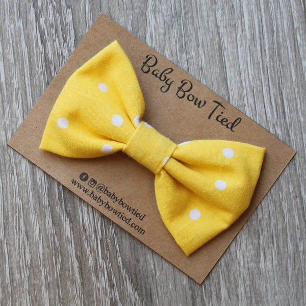 Yellow Polka Dot Bow Tie