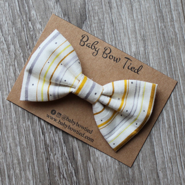 Yellow Striped Bow Tie